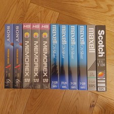 Lot Of 11 Blank VHS Tapes New Sealed Maxell Sony Memorex T-120