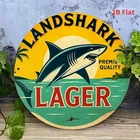 Vintage Shark Beer Retro Lager Tin Metal Signs Home Décor Wall Art 8x8