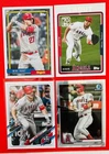 Mike Trout Trading Cards. 3 Topps & 1 Bowman Chrome. Los Angeles Angels