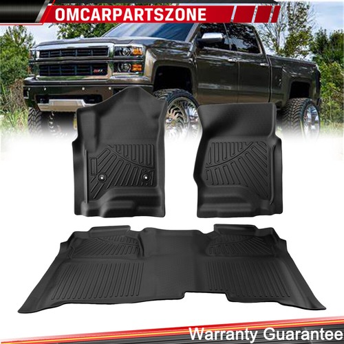 Floor Mats for 2014-2018 Silverado/Sierra 1500 /2015-2019 2500HD/3500HD Crew Cab - Picture 4 of 16