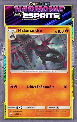 Malamandre - SL11:Harmonie der Geister - 34/236 - Pokemon Karte Neu Französisch