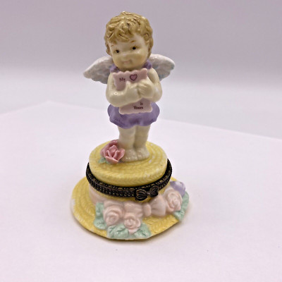 Vintage 1997 Enesco Angel Trinket Box ''My Heart is Yours'' Claudia Stevig-Olsen