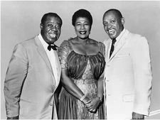 LOUIS ARMSTRONG ELLA FITZGERALD LIONEL HAMPTON 8X10 GLOSSY PHOTO PICTURE