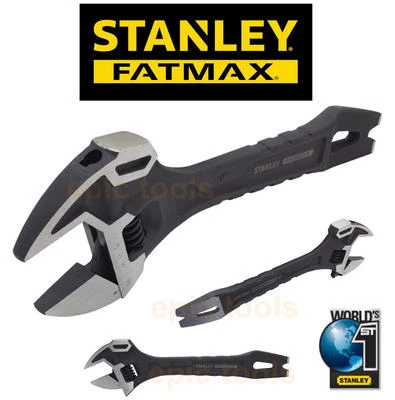 STANLEY FATMAX 10" Demolition 4 In 1 Adjustable Wrench, Nail Pry & Hammer,075081 - Image 1 of 4