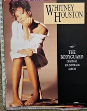 Póster promocional banda sonora original guardaespaldas Whitney Houston doble cara 1993