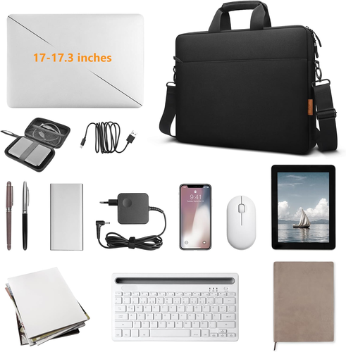 Laptop Bag 17-17.3 Inch Case, Laptop Sleeve 17 17.3 Inch Messenger with Shoulder - Picture 6 of 12