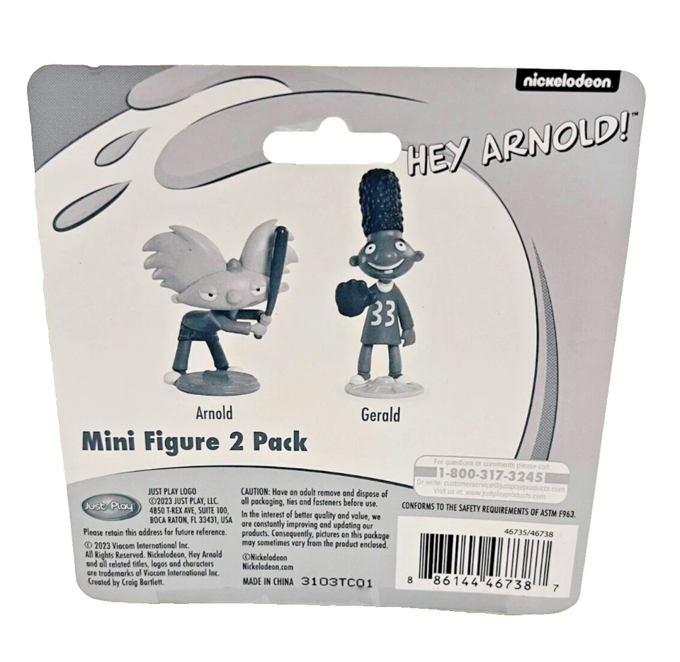Nuevo en caja Nickelodeon Just Play ¡Hey Arnold! Paquete de 2 mini figuras Arnold y Gerald Foto 3 de 3