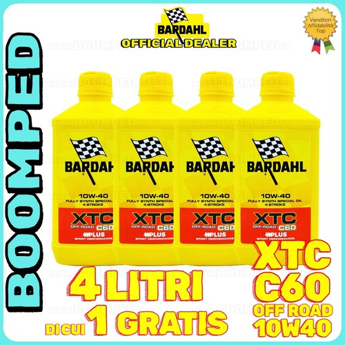 4 LT OLIO MOTO 4T BARDAHL XTC C60 OFFROAD 10w40 MA2 FULLERENE POLAR PLUS 04BD60 - Foto 2 di 6