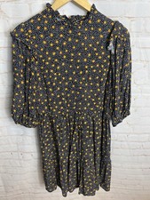 Women’s Black Mustard Polka Dot Dress Size 10 New Look