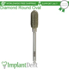 Dental Diamond Round Oval Head Bur D-5.0mm Stainless Steel Dentistry Tool