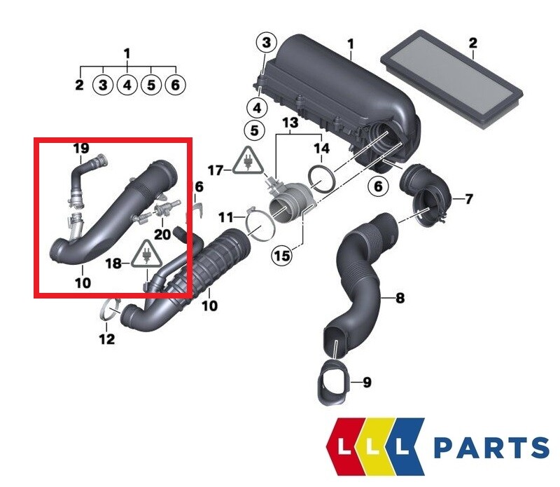 NEW GENUINE MINI COOPER S LCI R56 ENGINE INTAKE AIR DUCT HOSE