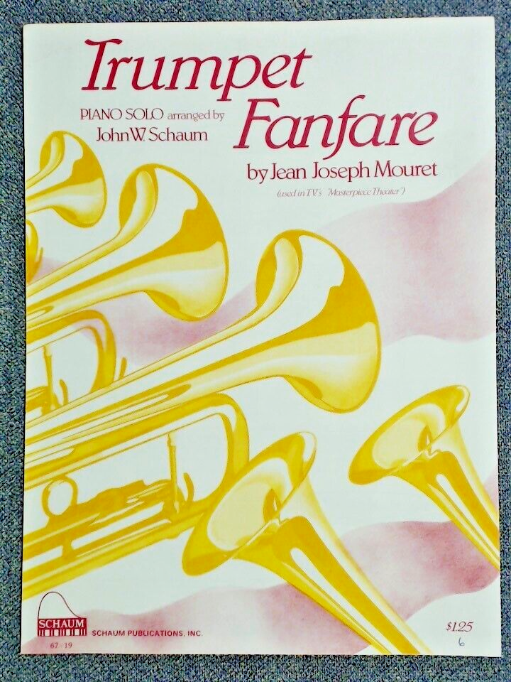 Trumpet Fanfare Piano Solo by Jean Joseph Mouret Arranged by