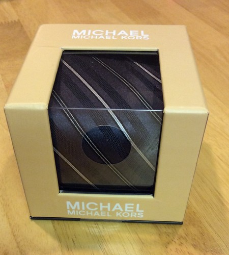 Michael Kors Mens Silk Tie Gray with Stripes Necktie in Gift Box New - Picture 1 of 6