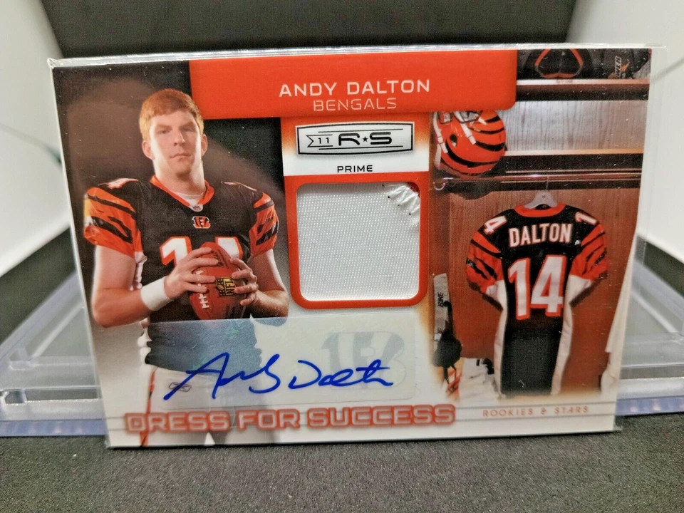 2011 Rookies & Stars Andy Dalton RC Patch Auto 4/10 rookie NFL Bengals football - Image 3 of 3