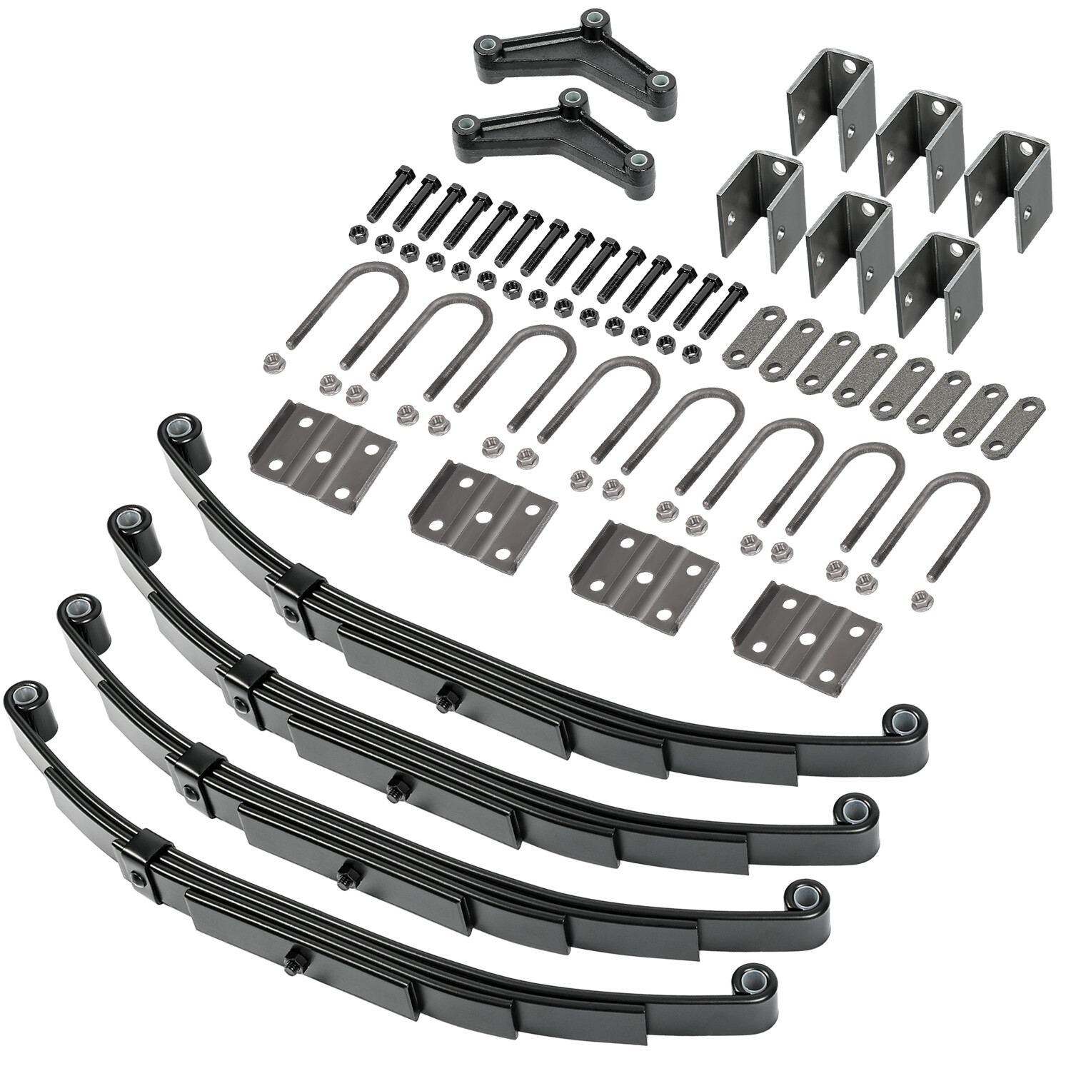 3500lbs Tandem Trailer Axle Suspension Kit Leaf Springs U-bolt + Hanger Set
