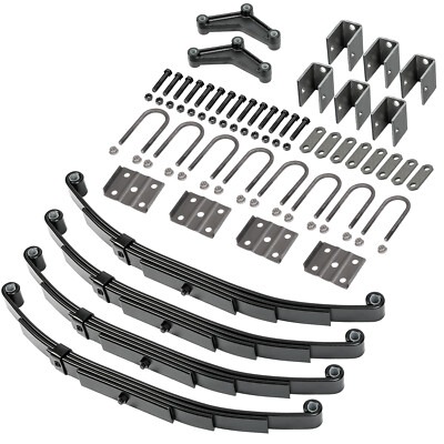 #ad 3500lbs Tandem Trailer Axle Suspension Kit Leaf Springs U bolt Hanger Set $140.50