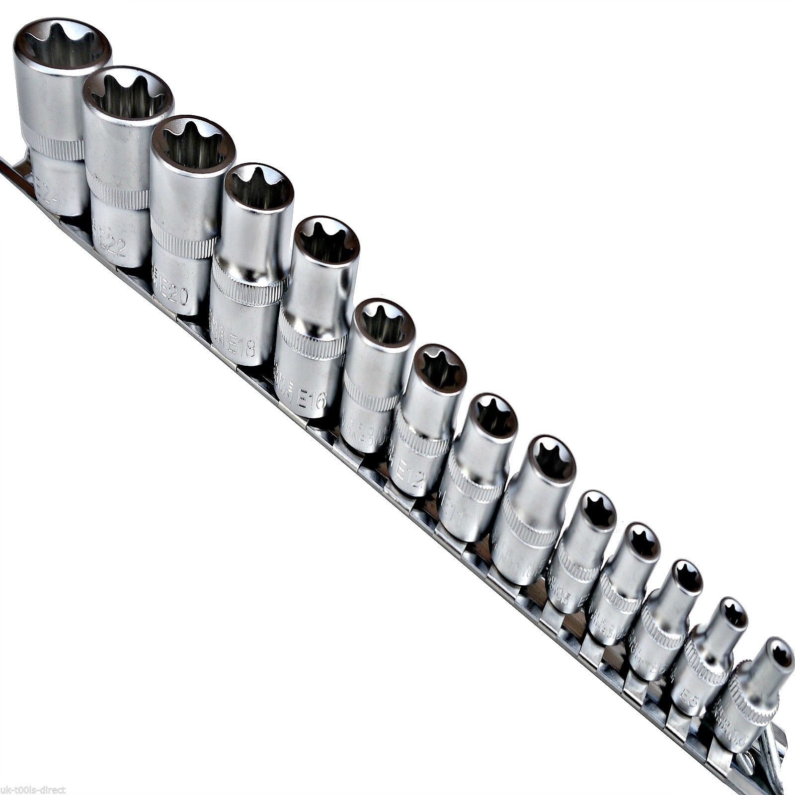 14pc E TORX SOCKET SET by US PRO TOOLS E4 to E24 1/4"" 3/8"" 1/2"" dr female torque