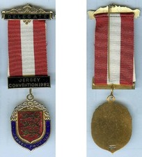 Médaille - Franc-maçonnerie JERSEY convention 1982 DELEGATE PARRY Birmingham