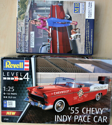 Revell 07686 55er Chevrolet Indy Pace Car plus MB 24015 Pin Up