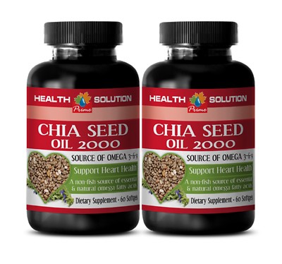 fat removal - CHIA SEED OIL 2000 - chia seed skincare - 2 Bottles (120 Softgels)
