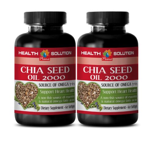fat loss pills - CHIA SEED OIL 2000 - chia seed gluten free - 2 Bottles (120)