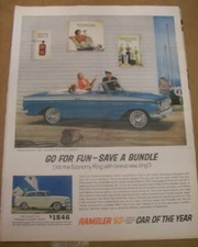 Original 1963 AMC Rambler American Magazine Ad Go For Fun - Save A Bundle