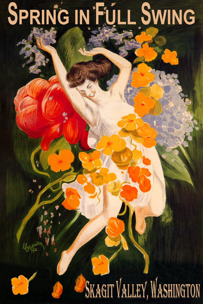 Spring in Full Swing Skagit Valley Flowers Vintage Poster Repro