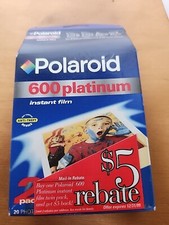 Polaroid 600 Platinum instant film - 20 photos - 2 pack 1 box Exp 03/01 NOB