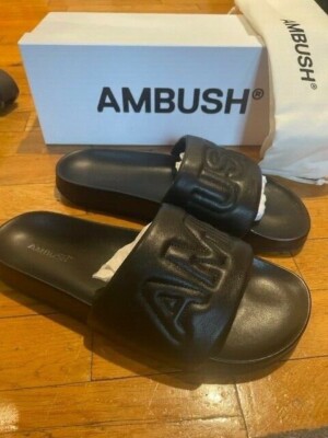 AMBUSH スライダー サンダル ロゴ フラットシューズ 靴 AMBUSH Black Quilted Logo Sandals Size 43 or US 10 | eBay