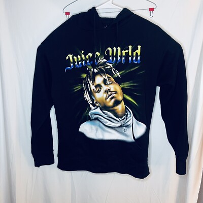 JUICE WRLD Hoodie Mens Medium Black Sweatshirt Rap Hip Hop