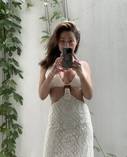 Alice McCall Dress Yvonne Lace Cream Vanilla Cut Out Midi AU 12 / US 8 Festival