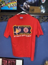 Vintage T shirt Pittsburgh Firefighters 1980s Red Large Vtg