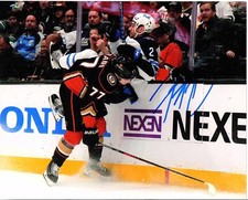 FRANK VATRANO ANAHEIM DUCKS BIG HIT 8X10 AUTOGRAPHED SIGNED PHOTO COA ! ALL STAR