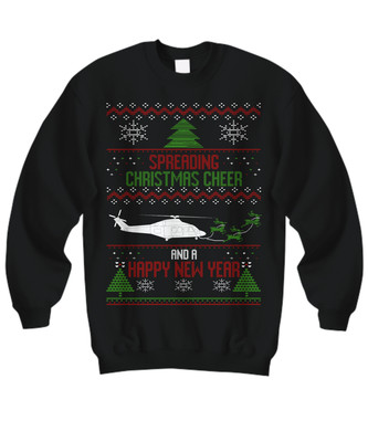 MH-139A Helicopter Ugly Christmas Sweater - Sweatshirt