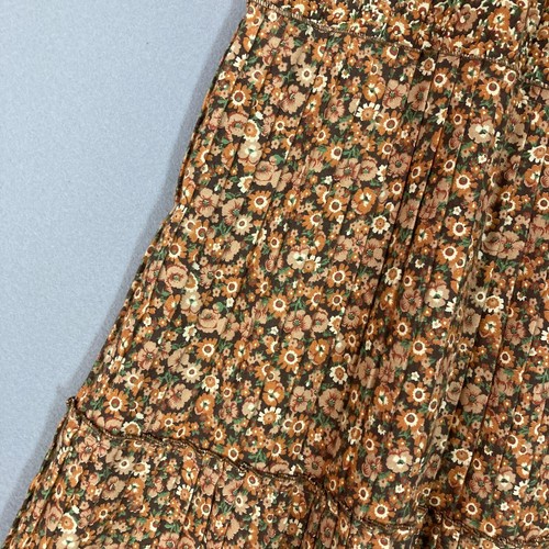 Vintage 70s Maxi Skirt Floral Country Prairie Farm Tiered Sz 7/8 25" Waist Boho - Picture 2 of 11