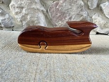 WOODEN WHALE PUZZLE TRINKET BOX- HANDMADE HARDWOOD