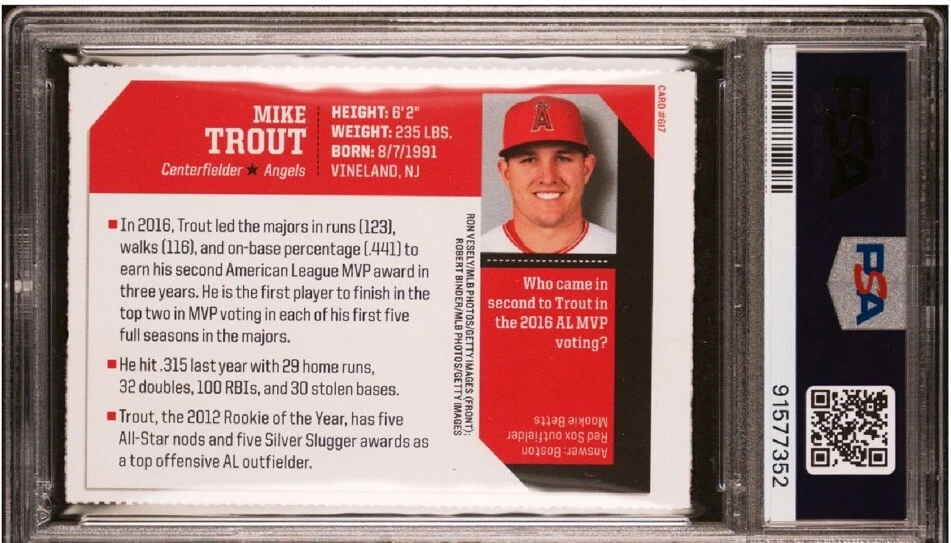 MIKE TROUT RARE 2017 Sports Illustrated for Kids SI LA Angels PSA 7 - Image 2 of 3