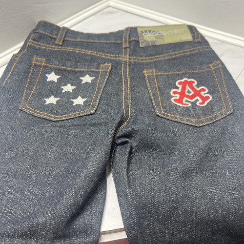 Akademics Jeans Size M 5 - Stars And A Embroidery On Back Pockets Unisex? Blue - Picture 8 of 8