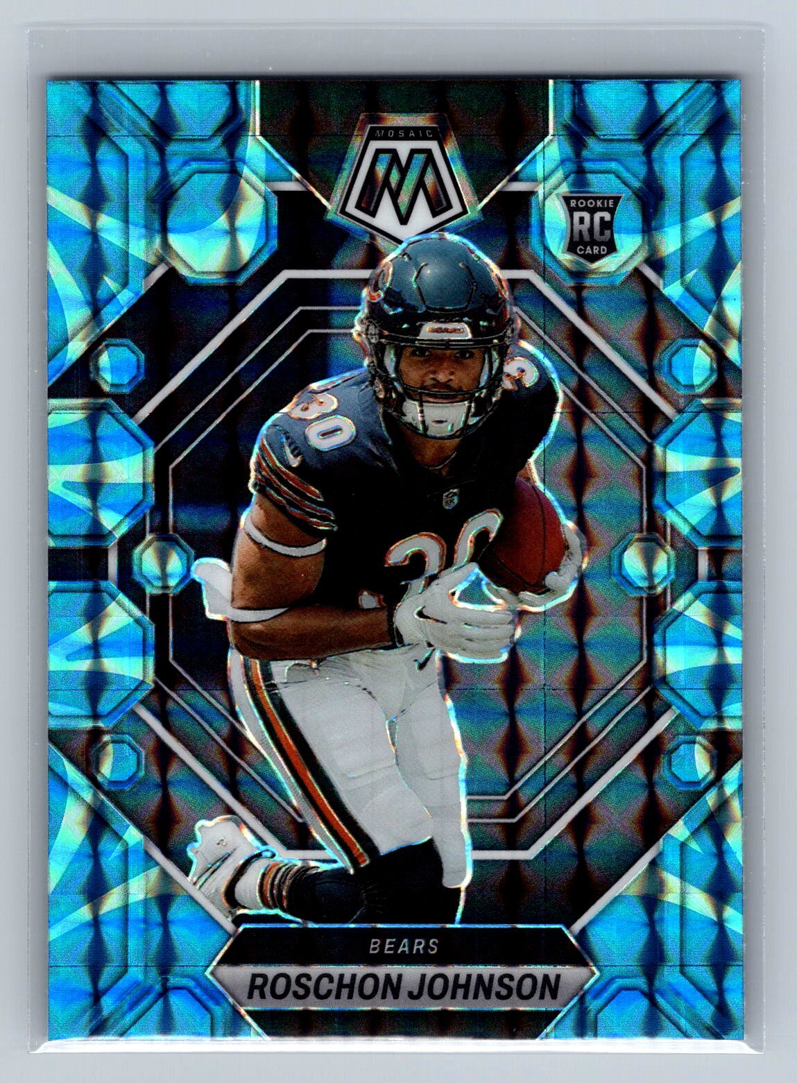 2023 Panini Mosaic Roschon Johnson Reactive Blue Mosaic #359 Chicago Bears
