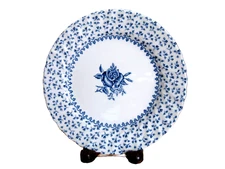 Royal Victoria England Blue ROSE BOUQUET Ironstone 6 7/8" Dessert Plate