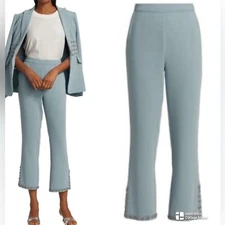 Cinq à Sept Loisa Embellished Slit-Cuff Crop Pants