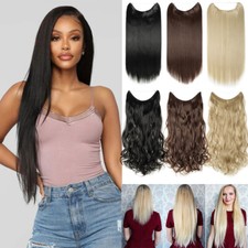 Wire In Hair Extension Long Invisible One Piece Real Natural Hidden Wear in Hair