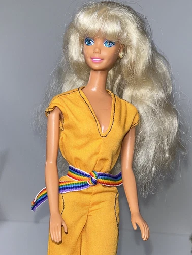Barbie Mattel 1970’s Blonde Puffy Bangs Jumpsuit And Shoes Included VTG