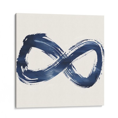 Infinite Azure Loop, Abstract Art Canvas Print, Modern Home Decor