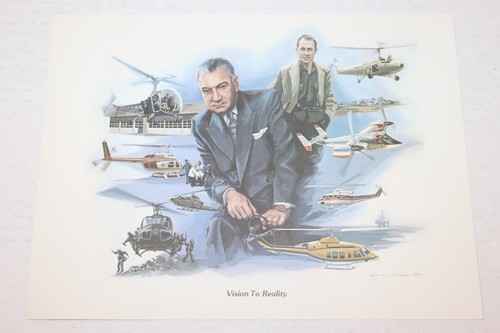 Vision to Reality Bill Dale Bell Helicopter Ltd Print 1984 12"x9" Employee Sp Ed