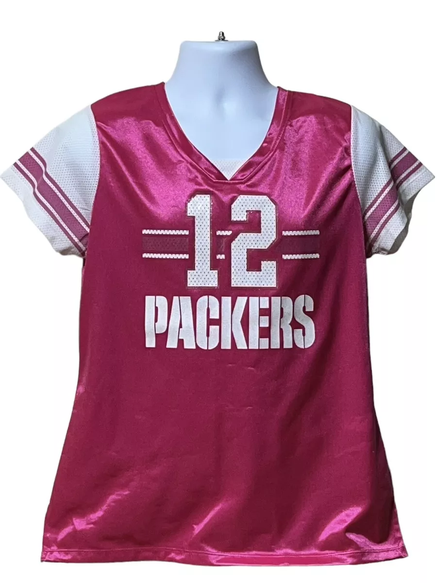 Youth pink top packer jersey