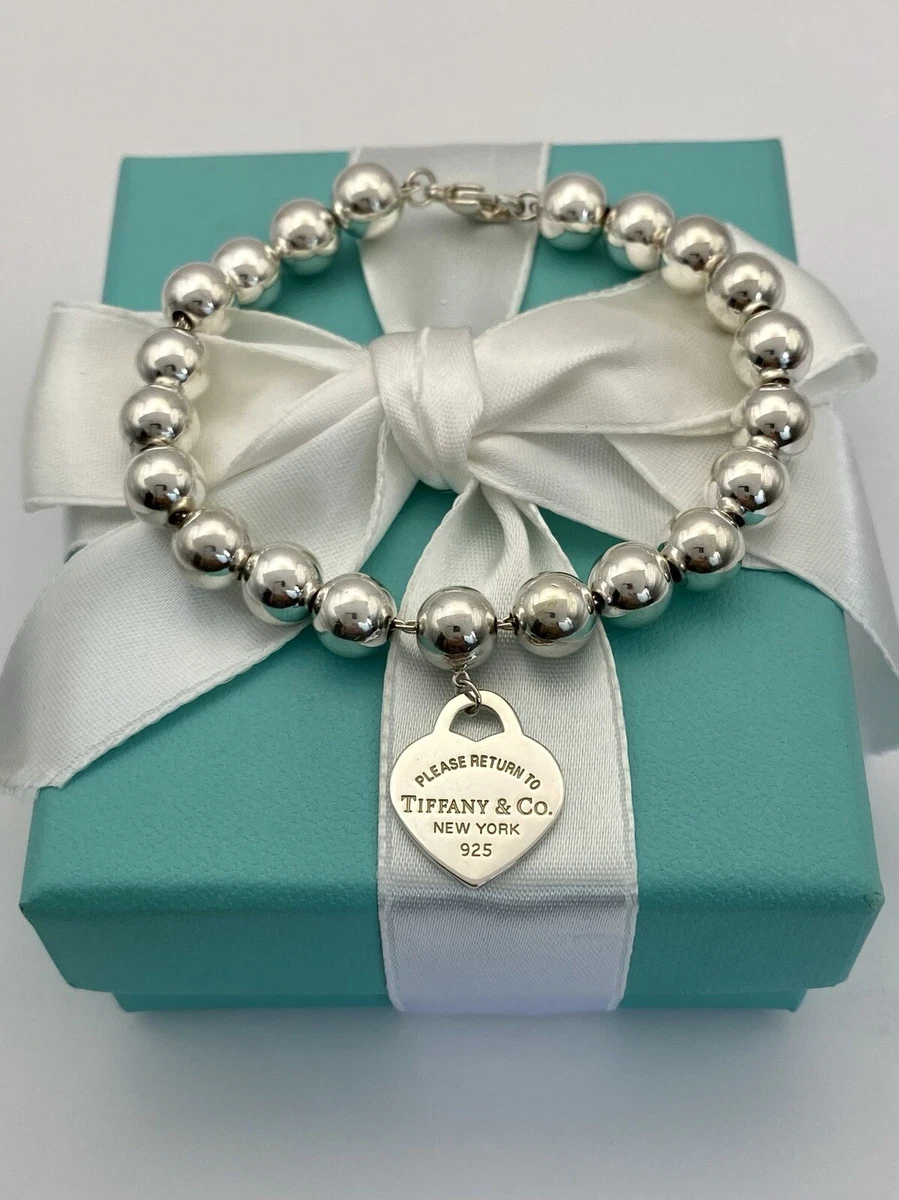 Tiffany silver bead bracelet deals