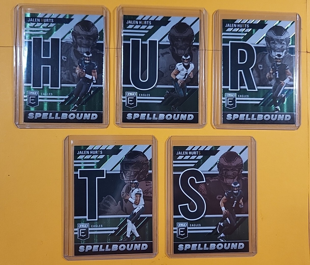 2023 Panini Donruss Elite JALEN HURTS PHILADELPHIA EAGLES Spellbound Set GREEN