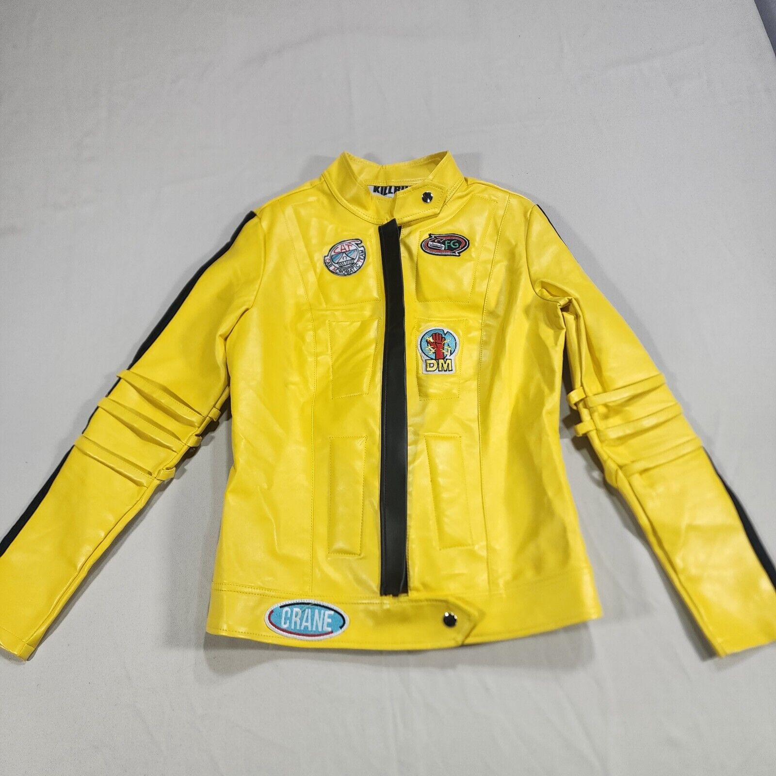 Kill Bill Yellow Polyester PVC Motorcycle Jacket Size Womens S Costume Cosplay