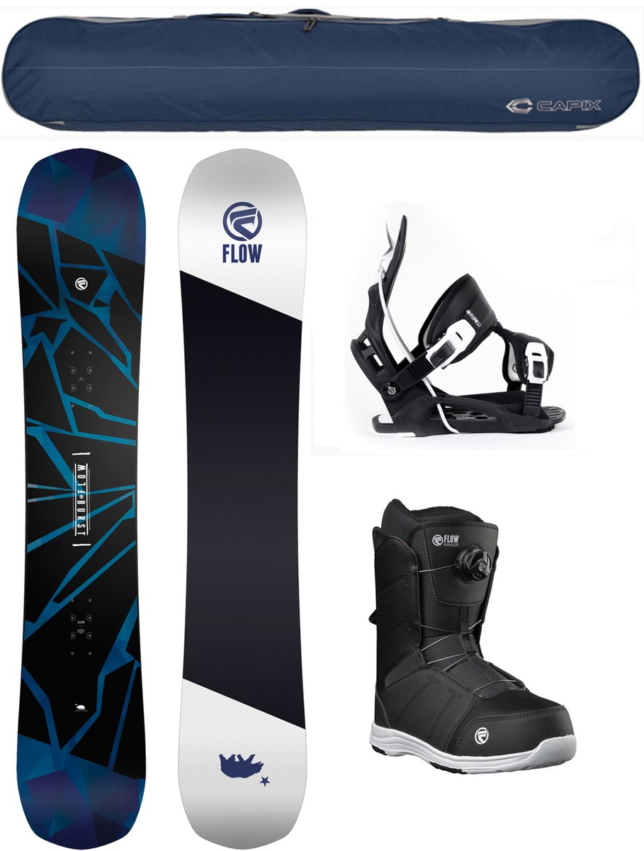 FLOW Burst 159 WIDE Mens Snowboard Package+Flow Bindings+BOA Boot+